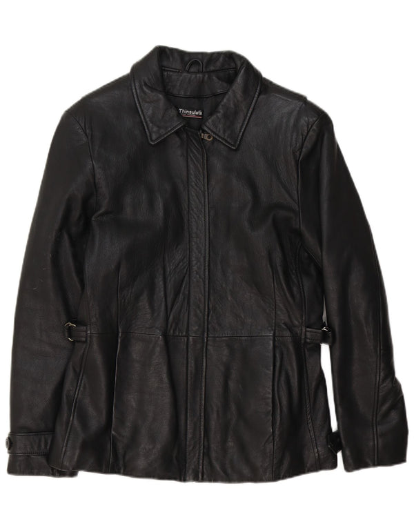 Wilsons Womens Leather Jacket UK 10 Small Black Classic