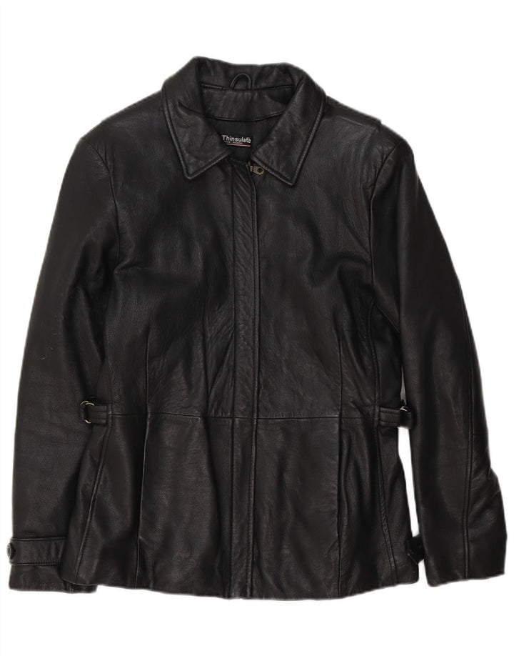 Wilsons Womens Leather Jacket UK 10 Small Black Classic