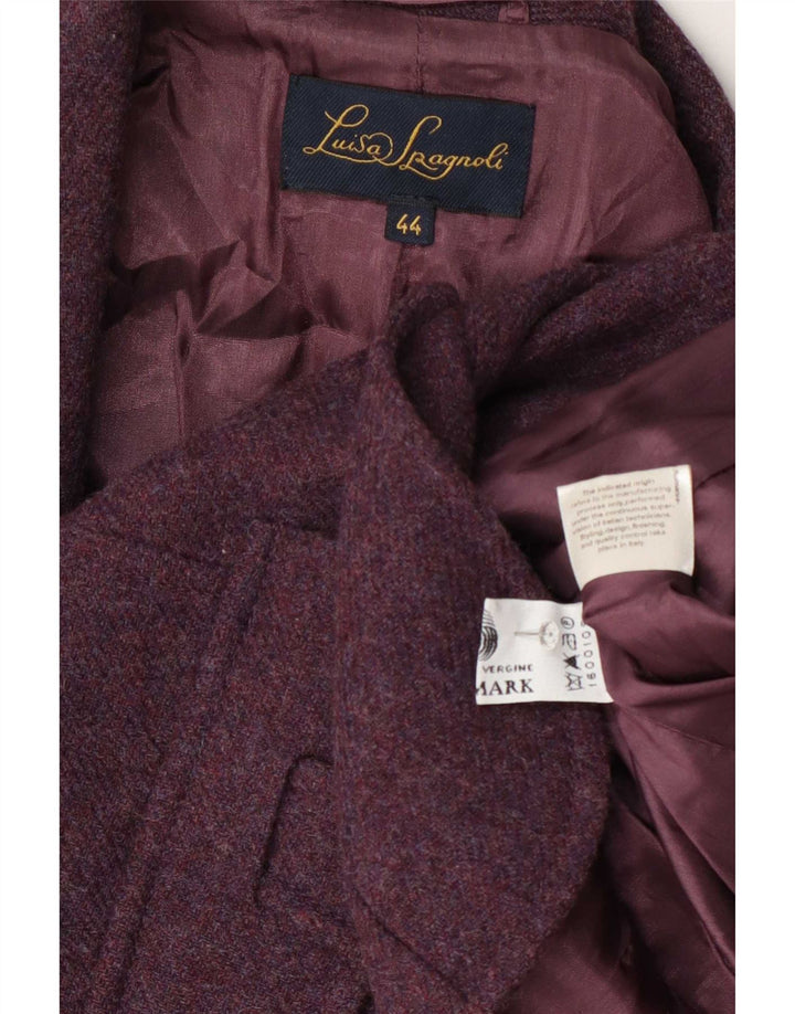 Luisa Spagnoli Womens 4 Button Blazer Jacket IT 44 Medium Burgundy Wool