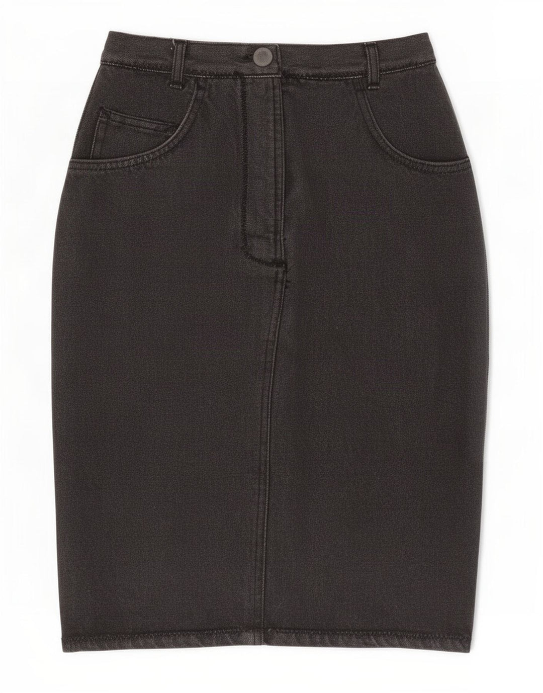 Vintage Womens Denim Skirt Medium W28 Grey