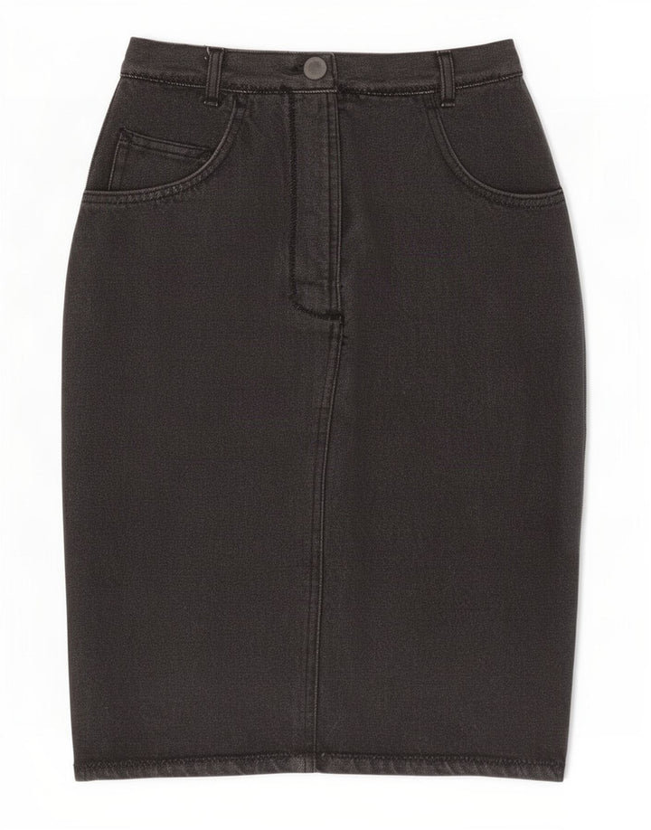 Vintage Womens Denim Skirt Medium W28 Grey