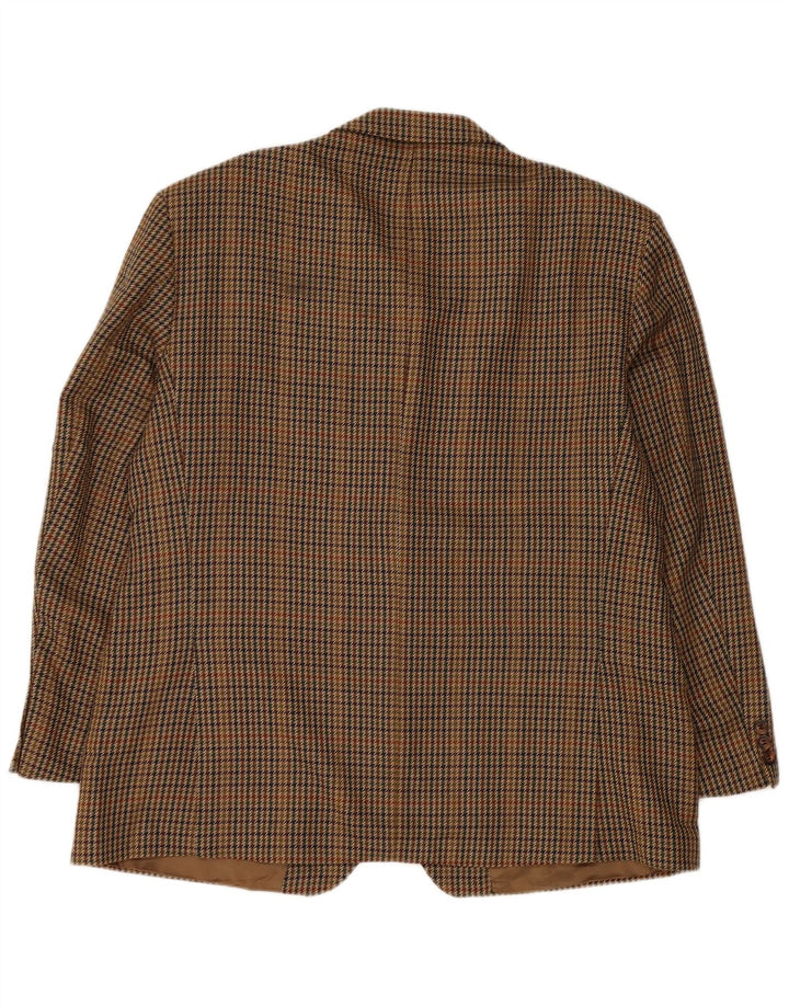 Marks & Spencer Mens 2 Button Blazer Jacket UK 44 2XL Brown Houndstooth