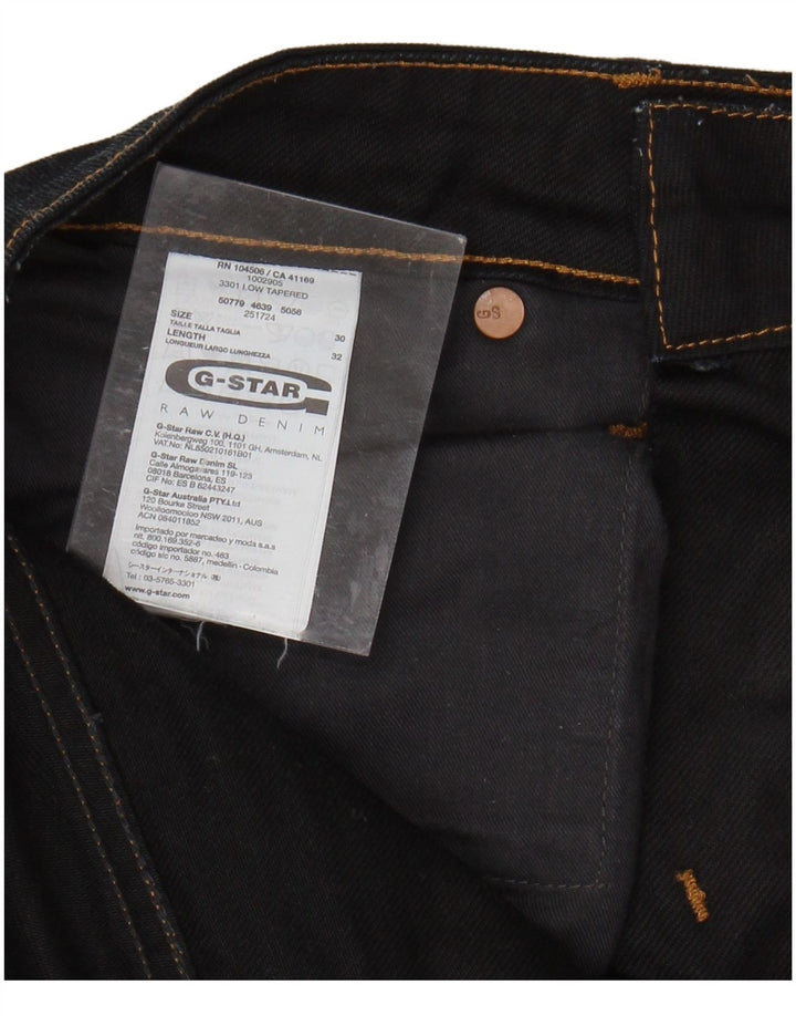 G-STAR Mens 3301 Low Tapered Jeans W30 L32 Navy Blue Cotton