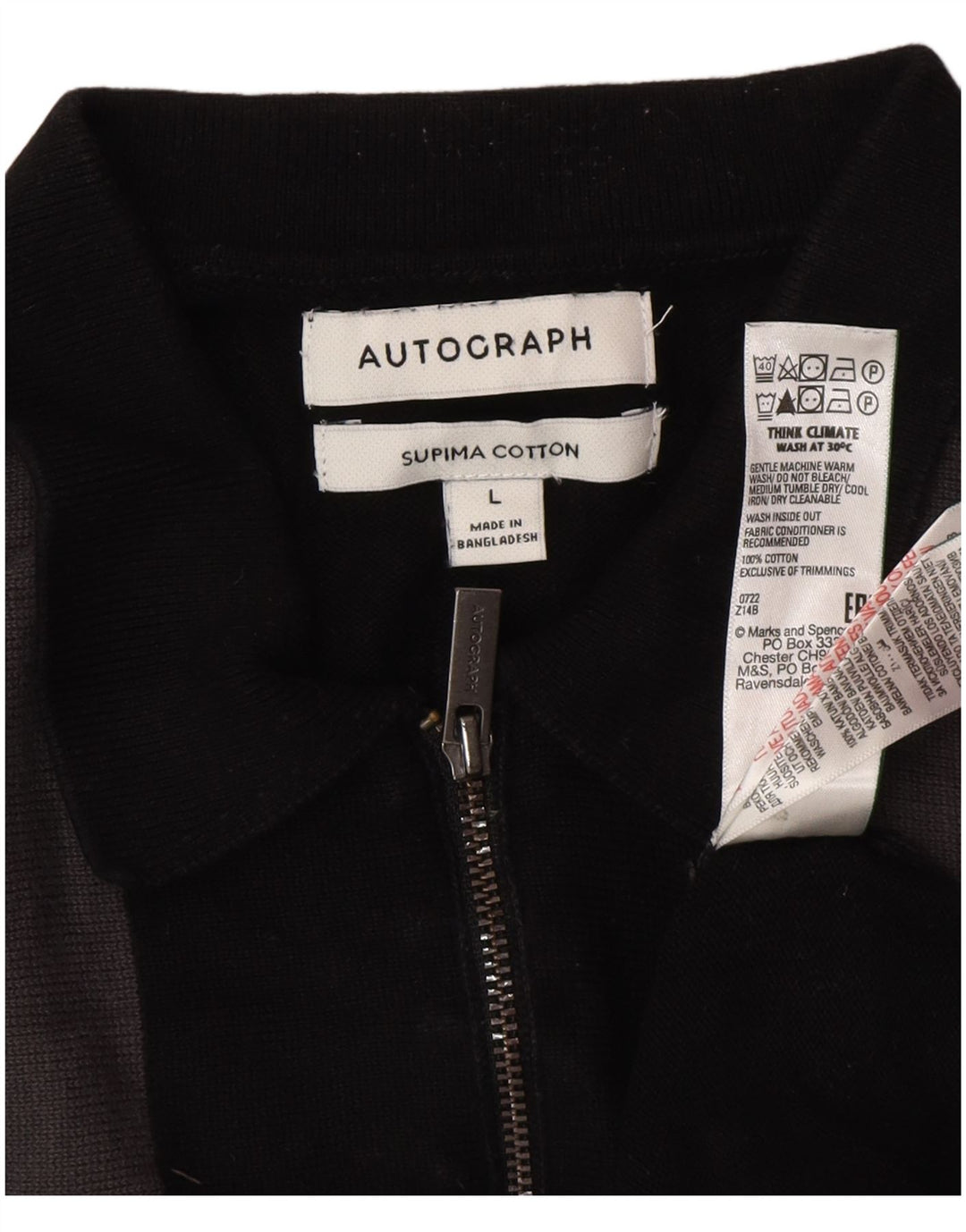 Marks & Spencer Mens Autograph Polo Neck Jumper Sweater Large Black