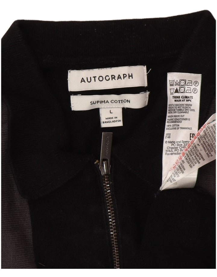 Marks & Spencer Mens Autograph Polo Neck Jumper Sweater Large Black