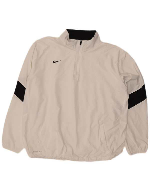 Nike Mens Storm-Fit Pullover Windbreaker Jacket UK 42 XL White Colourblock