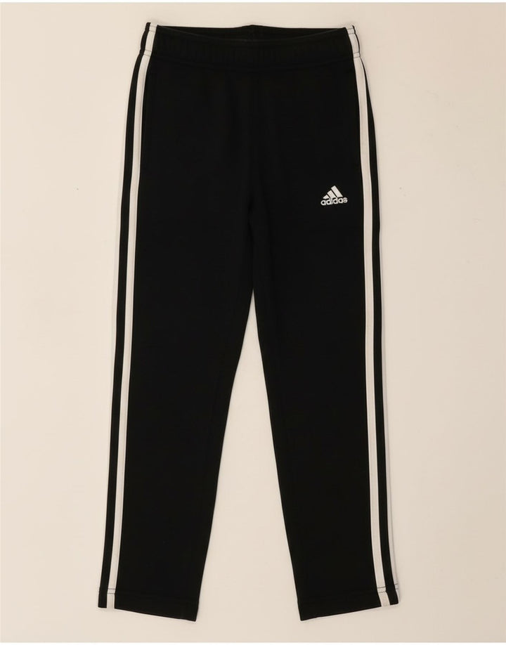 Adidas Boys Tracksuit Trousers 7-8 Years Black Cotton