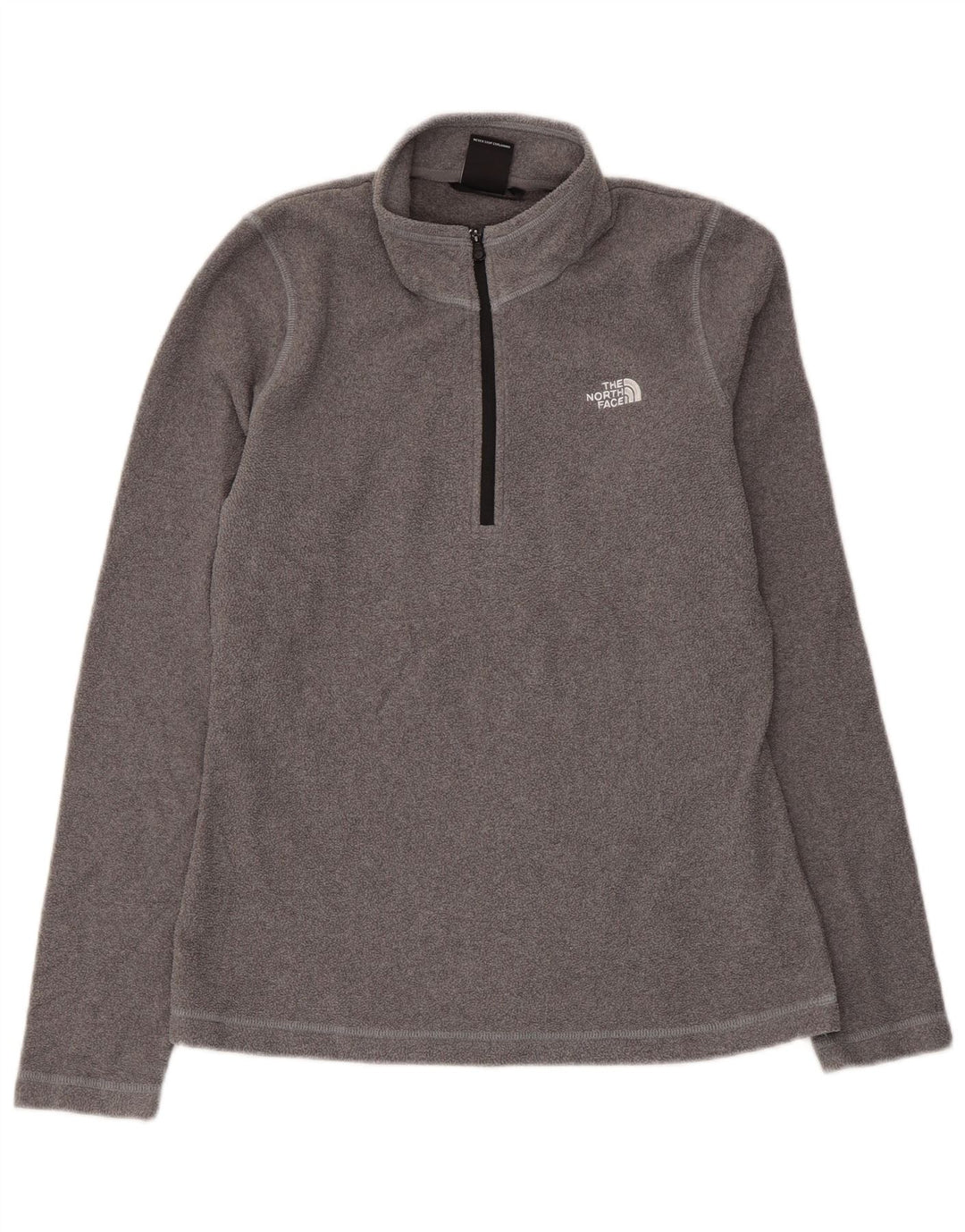 The North Face Womens Zip Neck Fleece Jumper UK 10 Small Grey Polyester