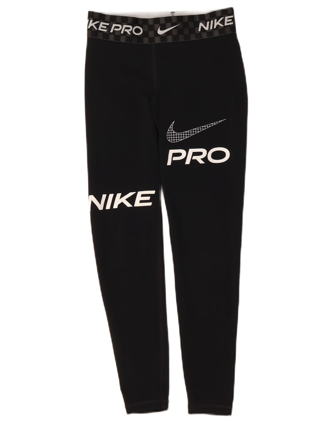 Nike Womens Dri Fit Graphic Crop Leggings UK 8 Small Black