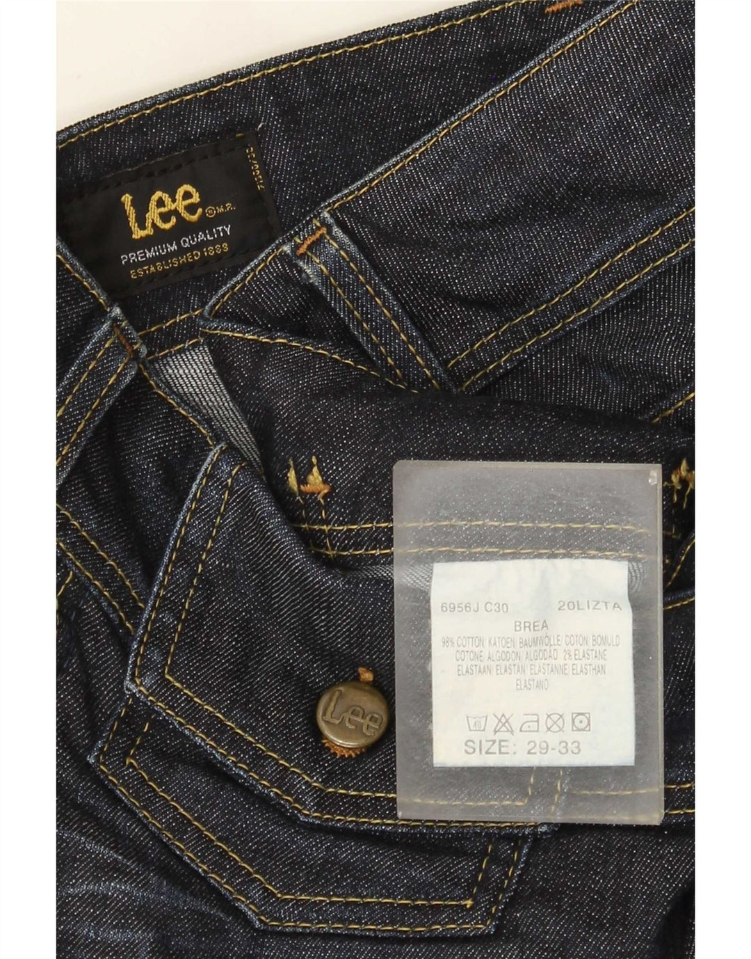 Lee Womens Brea Slim Jeans W29 L33 Navy Blue Cotton