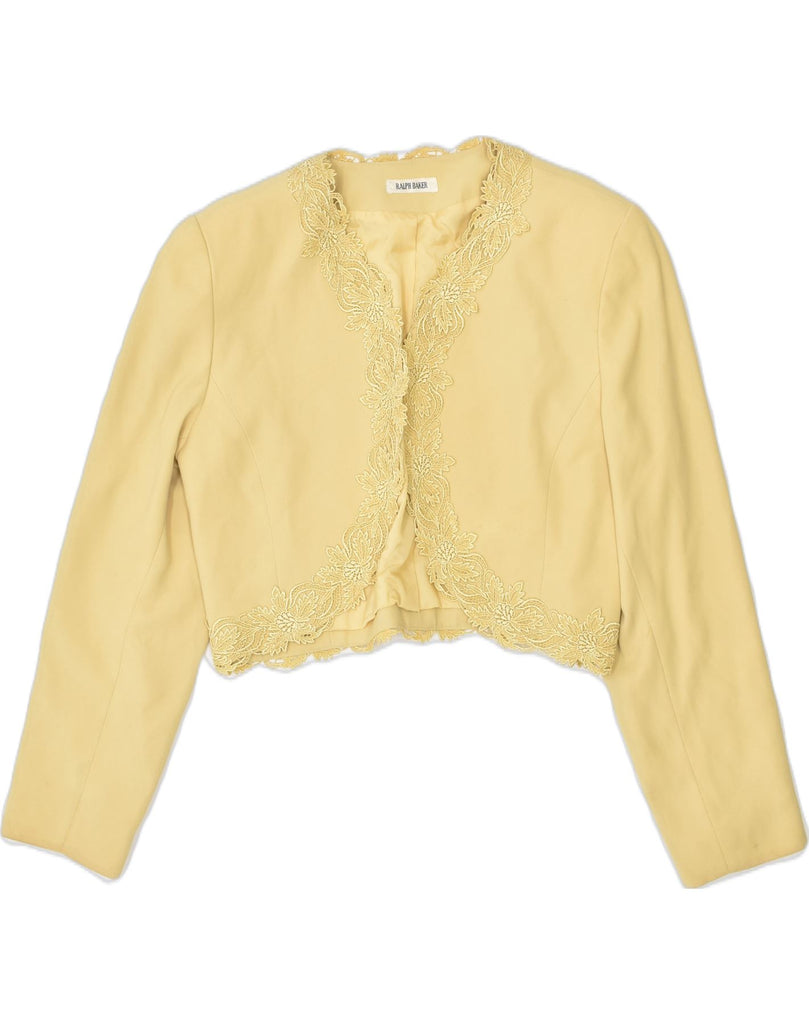 RALPH BAKER Womens Bolero Jacket UK 14 Medium Yellow | Vintage | Thrift | Second-Hand | Used Clothing | Messina Hembry 