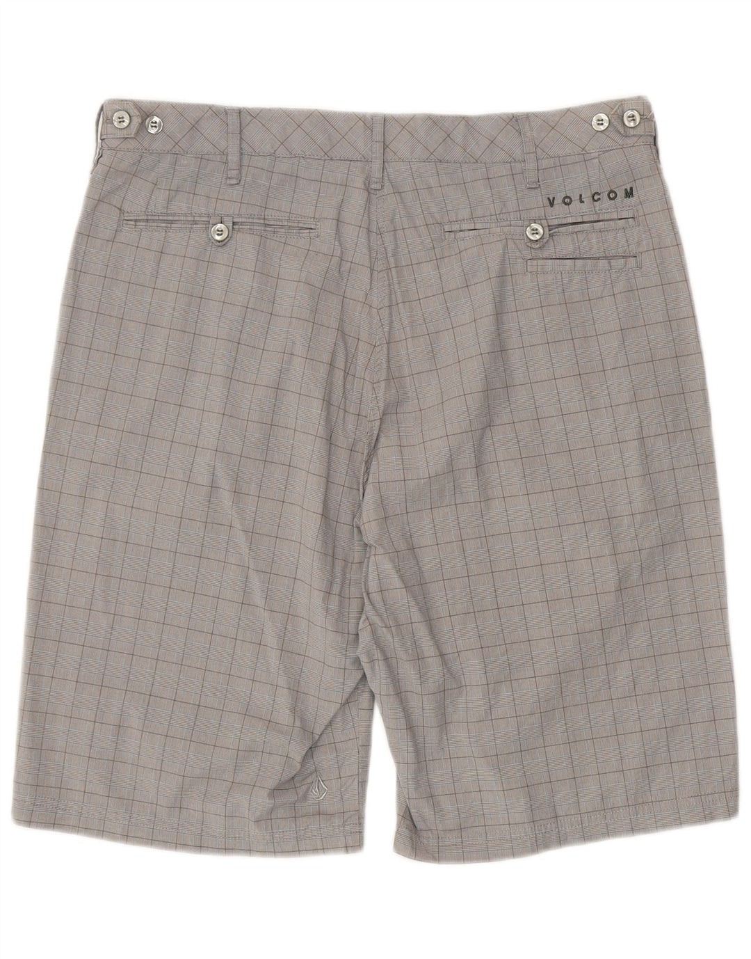 Volcom Mens Chino Shorts W34 Large Grey Check Cotton