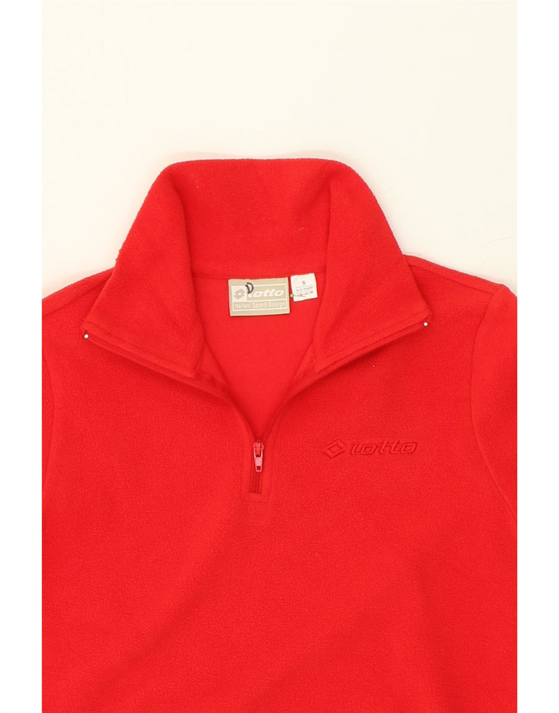 LOTTO Girls Zip Neck Fleece Jumper 9-10 Years Small Red Polyester | Vintage Lotto | Thrift | Second-Hand Lotto | Used Clothing | Messina Hembry 