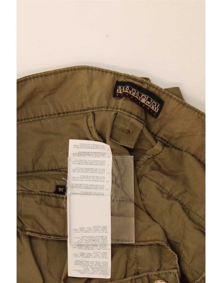 Napapijri Mens Cargo Shorts W36 Large Khaki Cotton