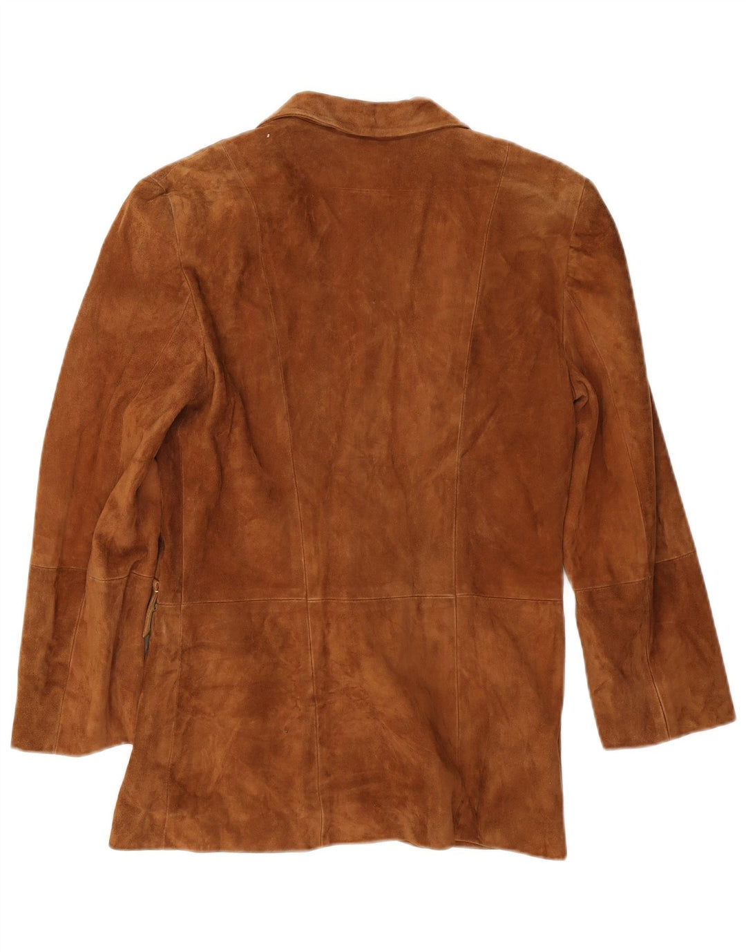 Marella Womens 1 Button Suede Blazer Jacket UK 10 Small Beige Leather