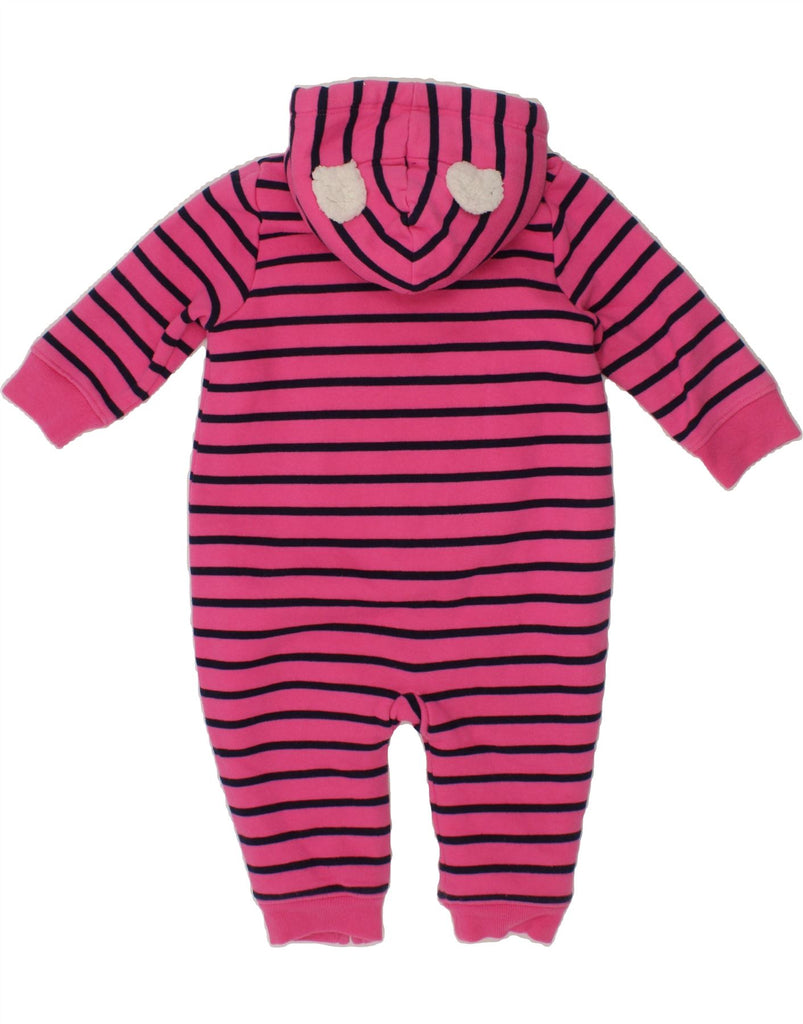 GAP Baby Girls Graphic Hooded Jumpsuit 6-9 Months  Pink Striped Cotton Vintage Gap and Second-Hand Gap from Messina Hembry 