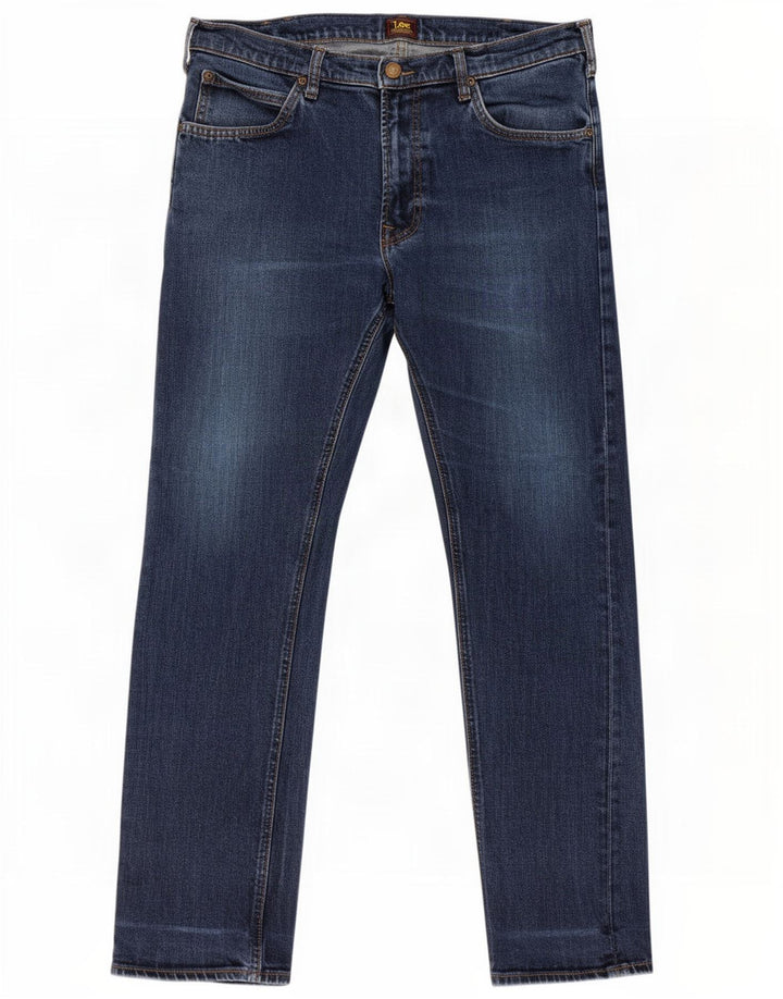 Lee Womens Daren Zip Fly Straight Jeans W36 L30 Blue Cotton