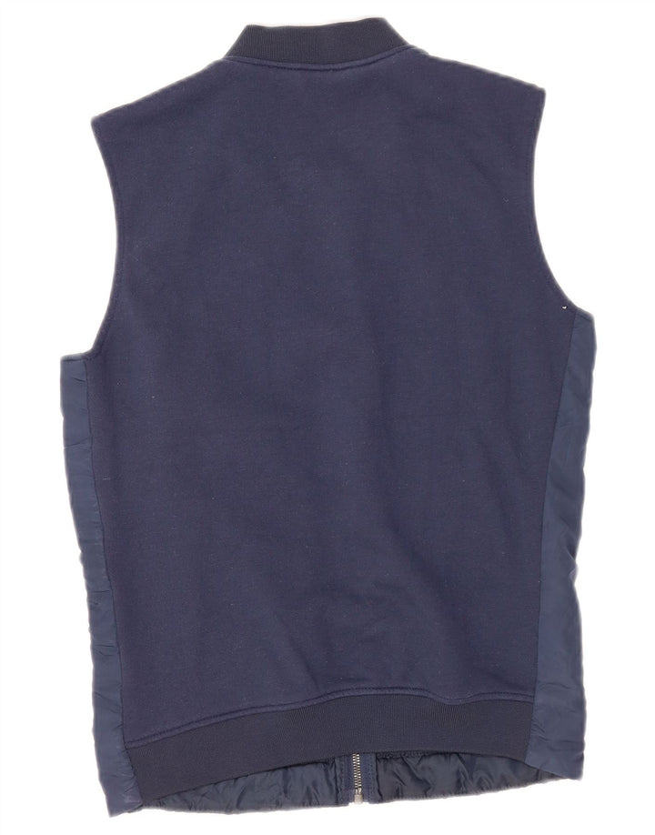Zara Mens Padded Gilet UK 36 Small Navy Blue Polyester