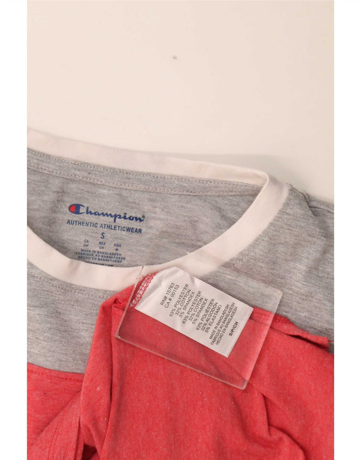 Champion Mens Graphic Top Long Sleeve Small Pink Polyester