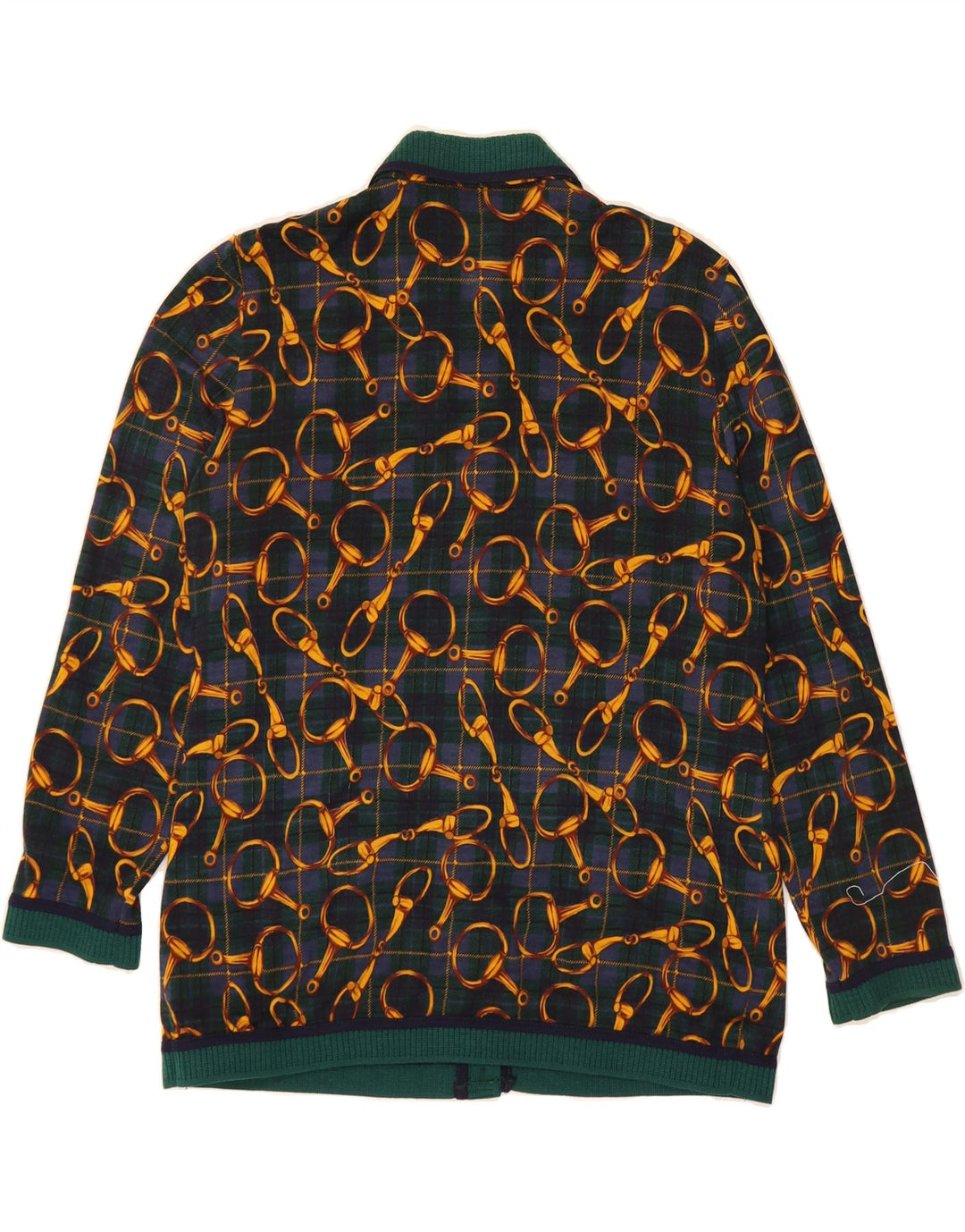 DOMINA Womens Abstract Pattern Cardigan Sweater UK 20 2XL Green