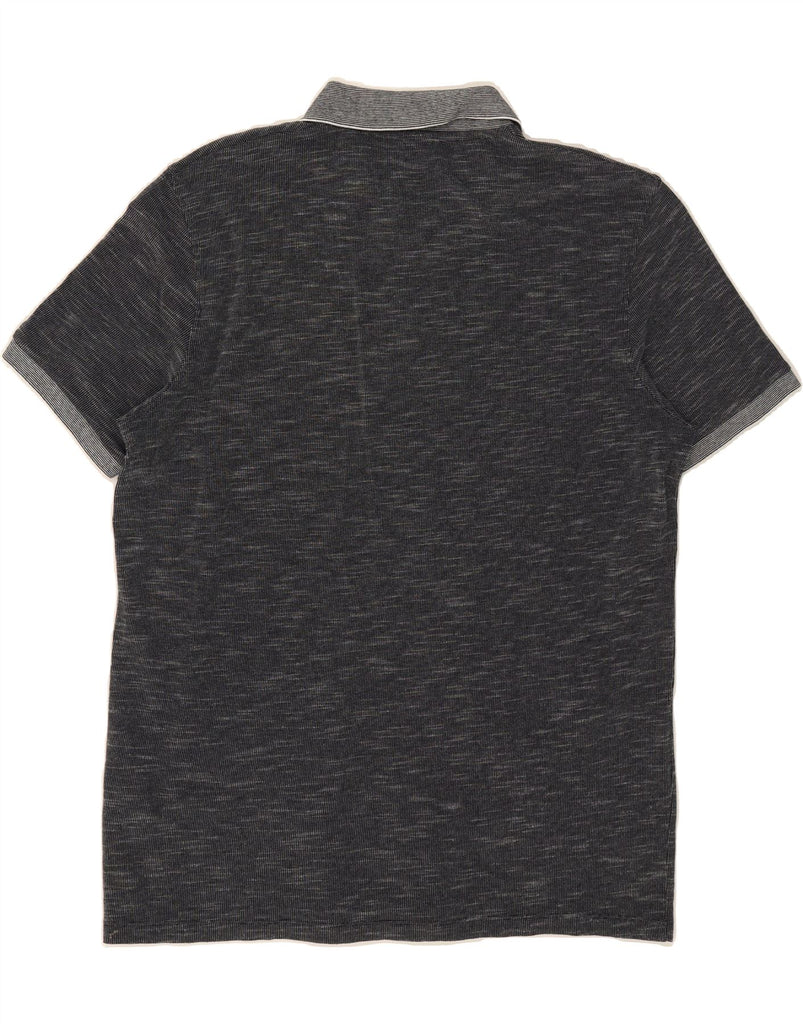 JACK & JONES Mens Polo Shirt 2XL Black Flecked Cotton Vintage Jack & Jones and Second-Hand Jack & Jones from Messina Hembry 