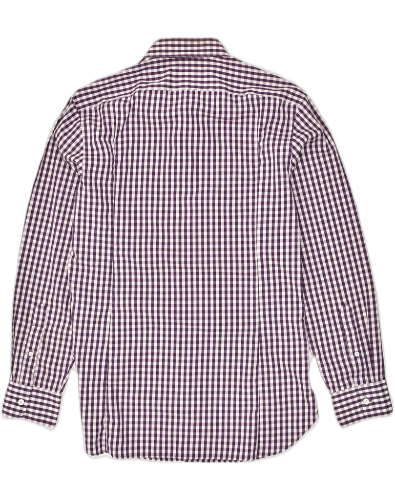 J. CREW Mens Wrinkle Free Shirt Size 15 15 1/2 Medium Purple Gingham | Vintage J. Crew | Thrift | Second-Hand J. Crew | Used Clothing | Messina Hembry 