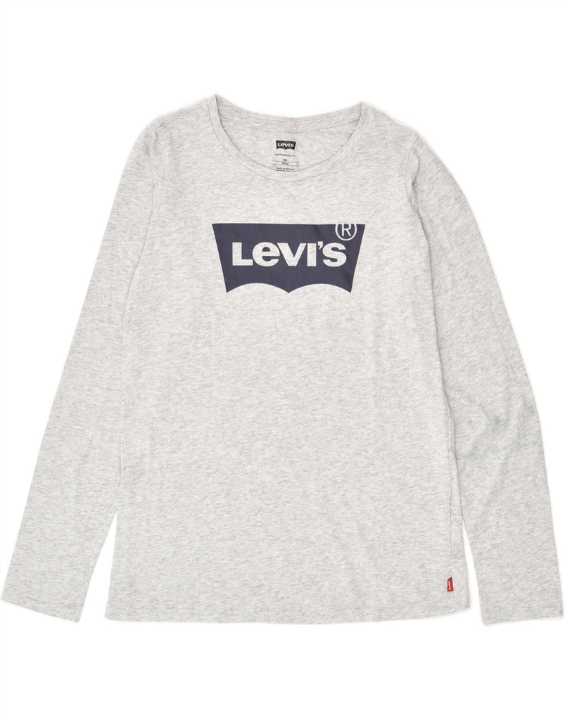 LEVI'S Boys Graphic Top Long Sleeve 15-16 Years Grey Cotton | Vintage Levi's | Thrift | Second-Hand Levi's | Used Clothing | Messina Hembry 