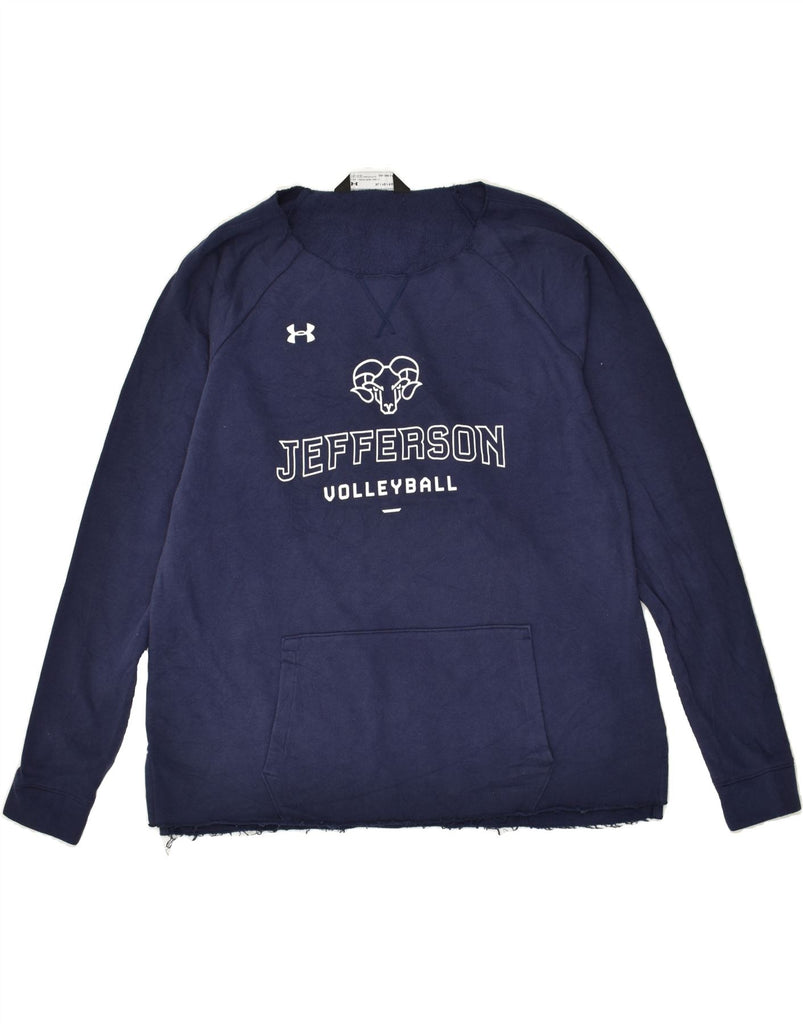 UNDER ARMOUR Mens Jefferson Volleyball Sweatshirt Jumper XL Navy Blue | Vintage Under Armour | Thrift | Second-Hand Under Armour | Used Clothing | Messina Hembry 