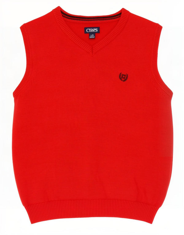 Chaps Boys Vest Tank Top 12-13 Years Large Red Cotton