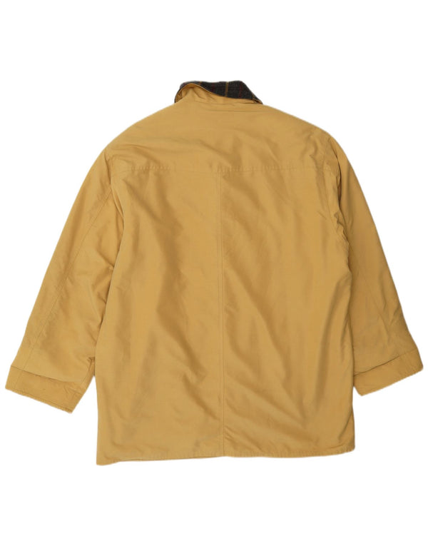 Henry White Womens Overcoat UK 14 Medium Yellow Check Polyester