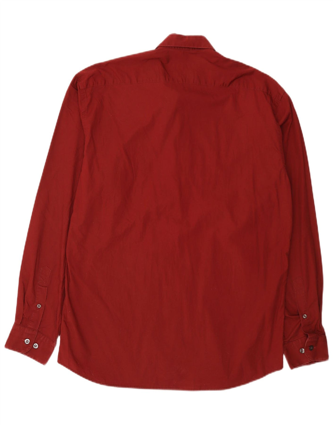 Massimo Dutti Mens Shirt Size 42 Large Burgundy Cotton