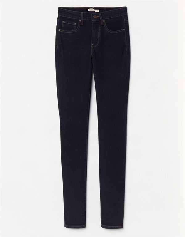 Levi's Womens 721 High Rise Skinny Jeans W25 L30 Navy Blue Cotton