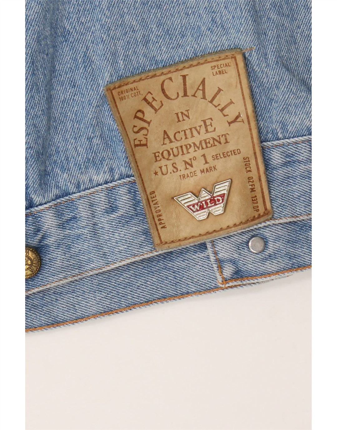 Wild Womens Denim Jacket UK 14 Medium Blue Cotton