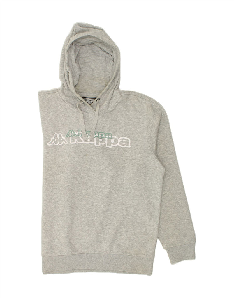 KAPPA Mens Graphic Hoodie Jumper XL Grey Cotton | Vintage Kappa | Thrift | Second-Hand Kappa | Used Clothing | Messina Hembry 