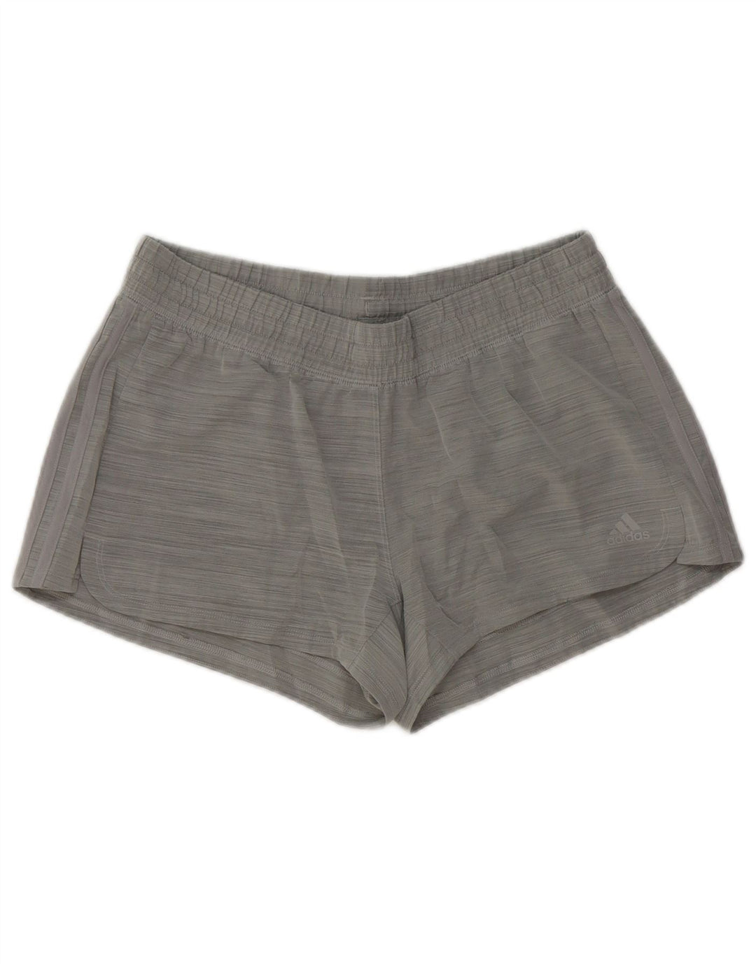 Adidas Womens Sport Shorts UK 12/14 Medium Grey Pinstripe Polyester