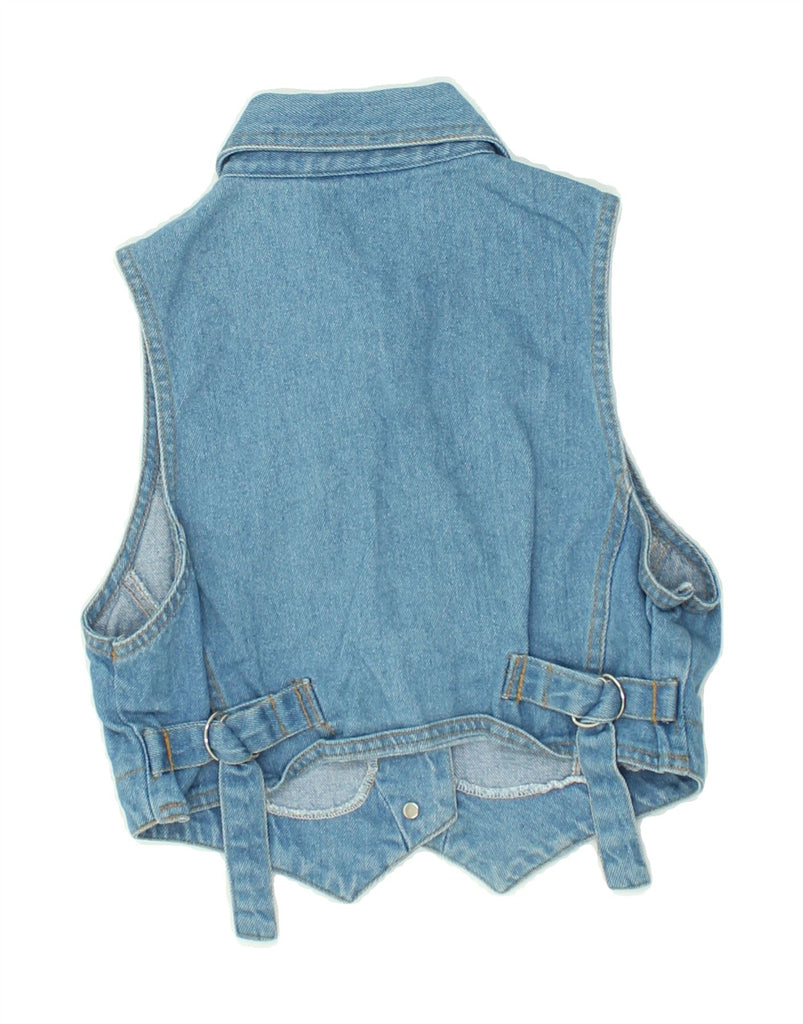 VINTAGE Girls Denim Waistcoat 10-11 Years Medium Blue Cotton | Vintage Vintage | Thrift | Second-Hand Vintage | Used Clothing | Messina Hembry 