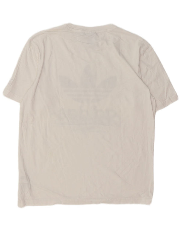 Adidas Mens Graphic T-Shirt Top Medium White Cotton