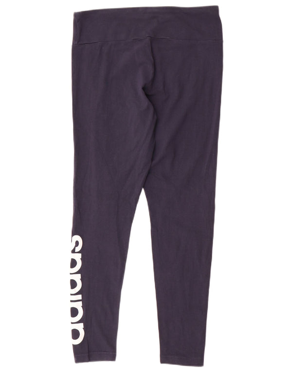 Adidas Womens Graphic Leggings UK 16/18 Large  Navy Blue