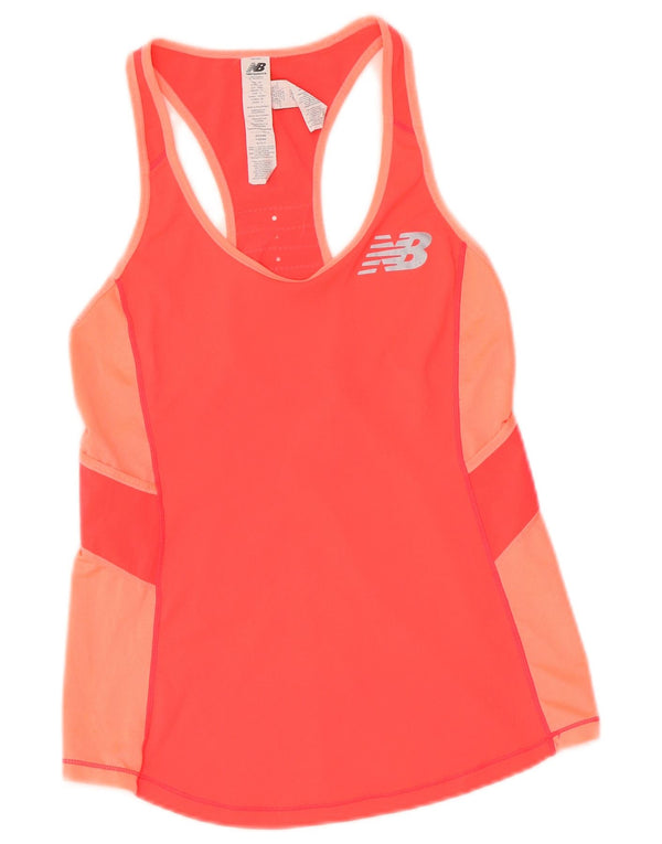 New Balance Womens Vest Top UK 4 XS Pink Colourblock Polyester