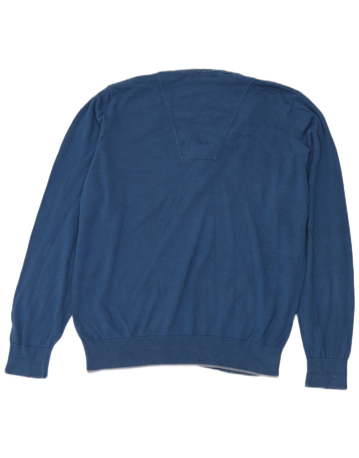 Marks & Spencer Mens Autograph V-Neck Jumper Sweater Large Blue