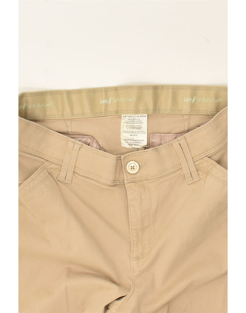 LEE Womens Straight Chino Trousers US 10 Large W31 L30 Beige Cotton | Vintage Lee | Thrift | Second-Hand Lee | Used Clothing | Messina Hembry 