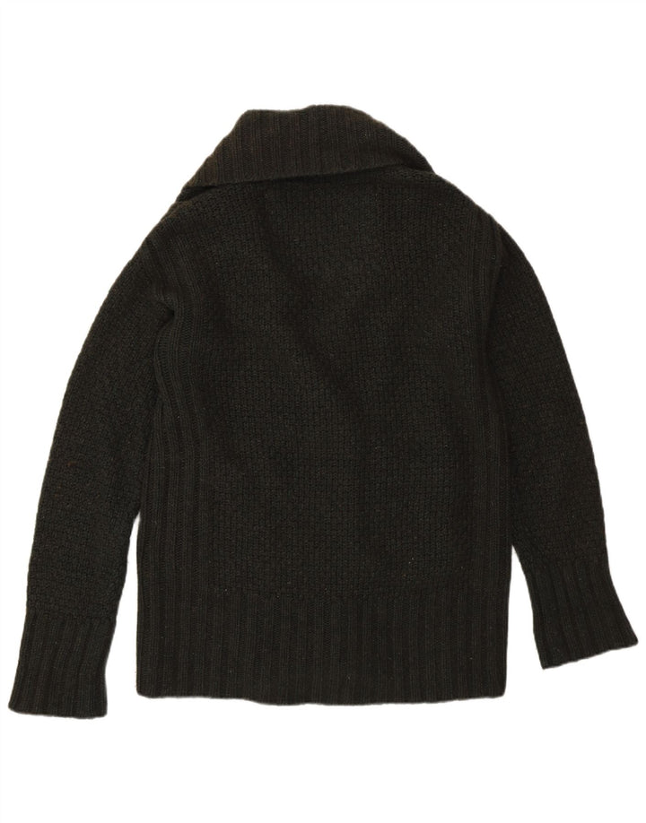 Superdry Womens Cardigan Sweater UK 16 Large Khaki Lambswool