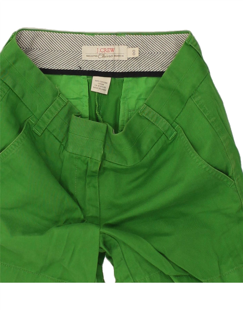 J. CREW Womens Broken In Chino Shorts US 00 2XS W28  Green Cotton | Vintage J. Crew | Thrift | Second-Hand J. Crew | Used Clothing | Messina Hembry 