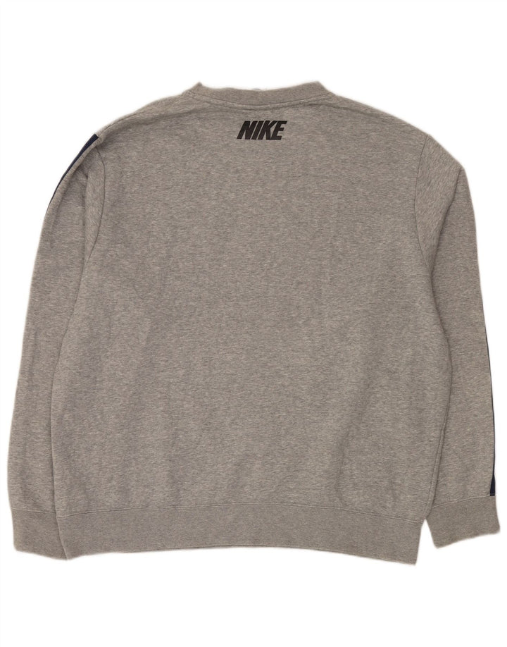 NIKE Mens Graphic Sweatshirt Jumper XL Grey Cotton