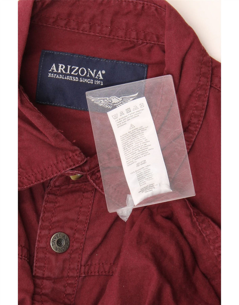 ARIZONA Mens Denim Shirt Medium Burgundy Cotton Vintage Arizona and Second-Hand Arizona from Messina Hembry 