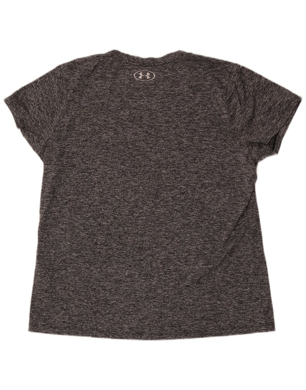 Under Armour Womens Heat Gear Loose Fit T-Shirt Top UK 18 XL Grey Flecked