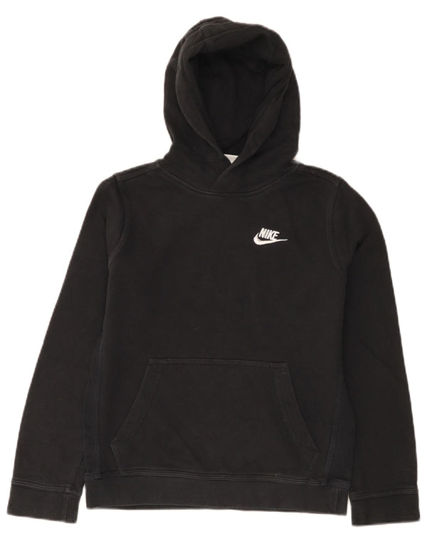 Nike Boys Hoodie Jumper 10-11 Years Medium Black Cotton