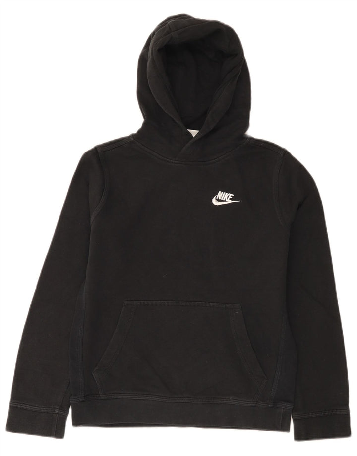 Nike Boys Hoodie Jumper 10-11 Years Medium Black Cotton