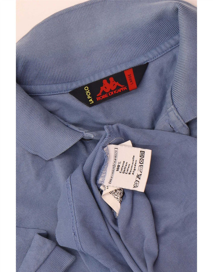 Kappa Mens Polo Shirt Large Blue Cotton