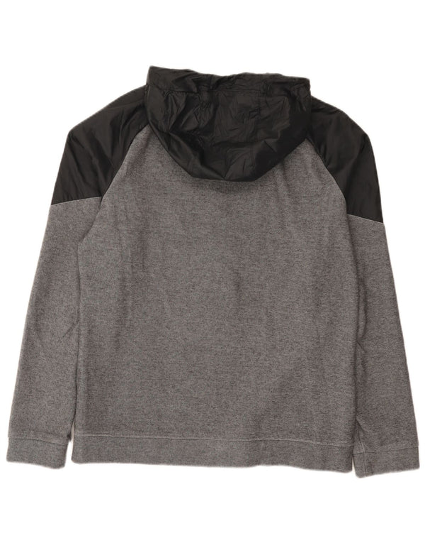 Nike Mens Zip Hoodie Sweater Medium Grey Colourblock Cotton